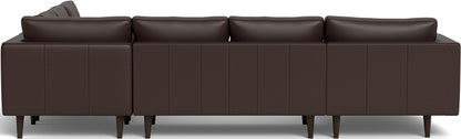 Ladybird 133" Leather Corner Sectionals w. Left Chaise - Tribeca Espresso