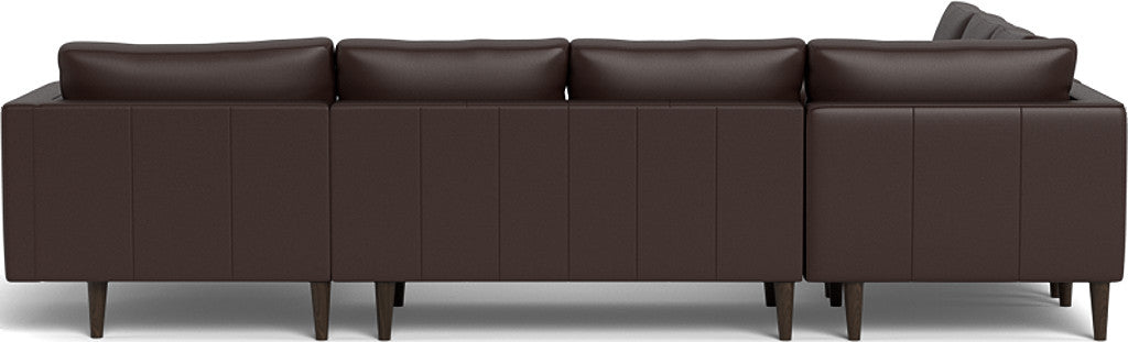 Ladybird 133" Leather Corner Sectionals w. Right Chaise - Tribeca Espresso