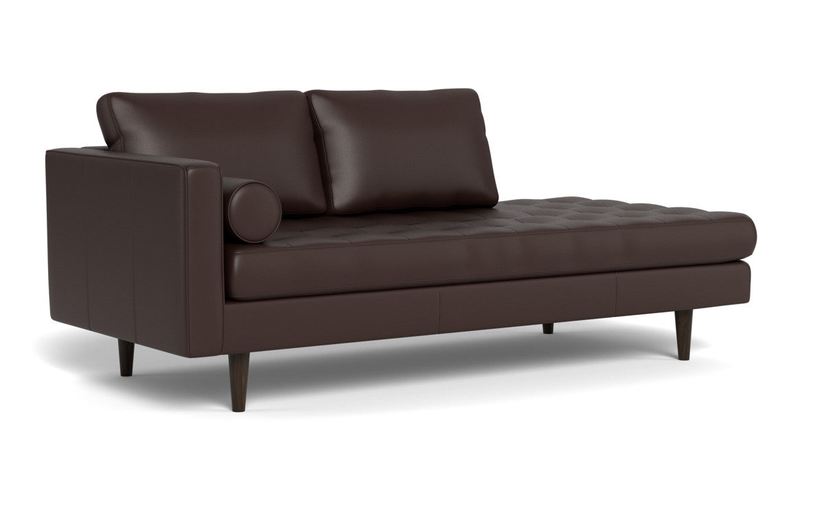 Ladybird 82" Leather LAF Stand Alone Chaise - Tribeca Espresso