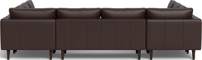 Ladybird 134" Leather U Sectional - Tribeca Espresso