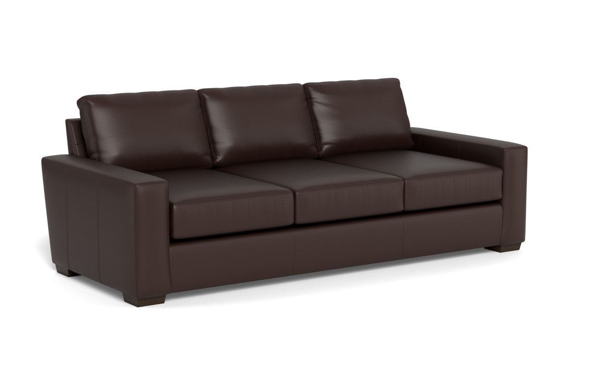 Mas Mesa 101" Deep Leather Estate Sofa - Tribeca Espresso