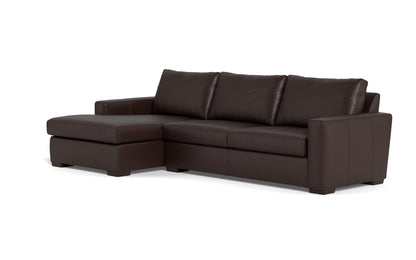 Mesa 123" Leather Left Chaise Sectional - Tribeca Espresso