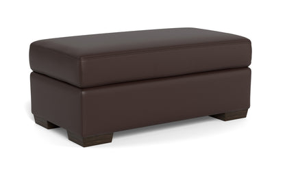 Mesa Leather Ottoman - Tribeca Cream