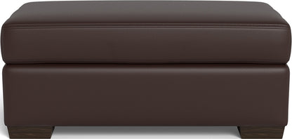 Mesa Leather Ottoman - Tribeca Espresso