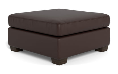 Track Leather Cocktail Ottoman - Tribeca Espresso