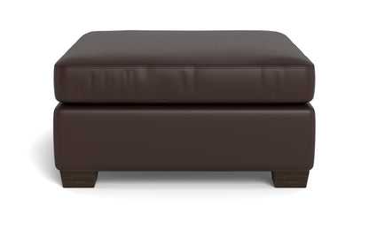 Track Leather Cocktail Ottoman - Tribeca Cream