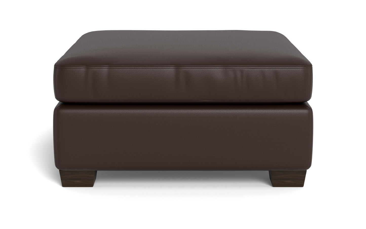 Track Leather Cocktail Ottoman - Tribeca Espresso
