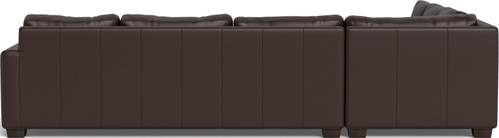 Track 121" Leather Right Corner Sleeper Sectional - Tribeca Espresso