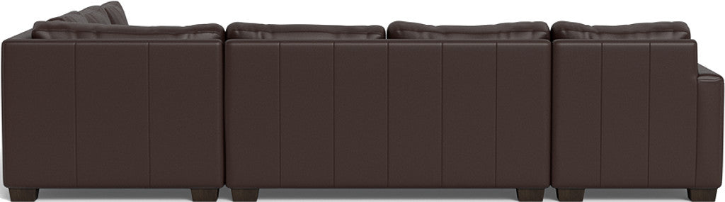 Track 141" Leather Corner Sectionals W. Full Sleeper & Left Chaise - Tribeca Espresso