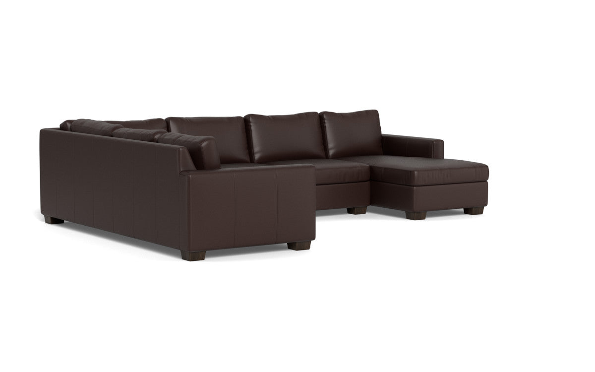 Track 141" Leather Corner Sectionals W. Full Sleeper & Right Chaise