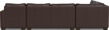 Track 141" Leather Corner Sectionals W. Full Sleeper & Right Chaise