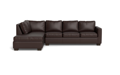 Track 121" Leather Left Chaise Sleeper Sectional - Tribeca Espresso
