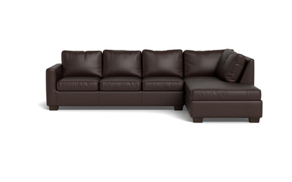 Track 121" Leather Right Chaise Sleeper Sectional - Tribeca Espresso