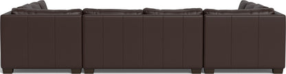 Track 141" Leather Corner Sofa U Sectional - Tribeca Espresso