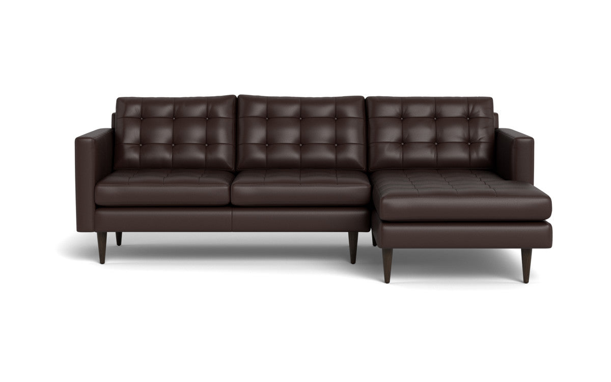 Wallace 98" Leather Right Chaise Sectional - Tribeca Espresso