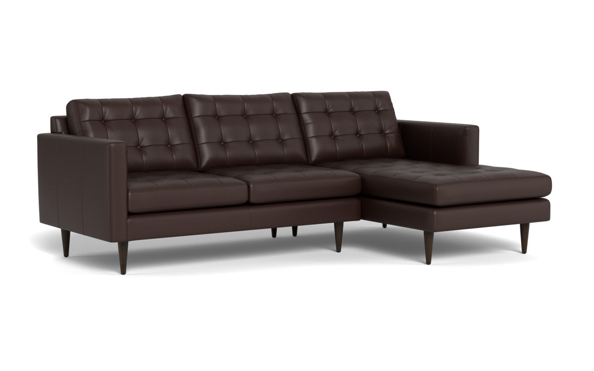 Wallace 98" Leather Right Chaise Sectional - Tribeca Espresso