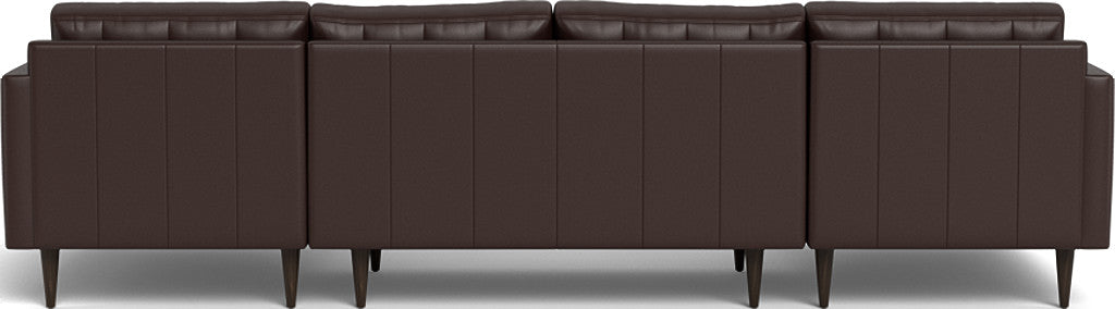 Wallace 126" Leather Double Chaise U Sectional - Tribeca Espresso