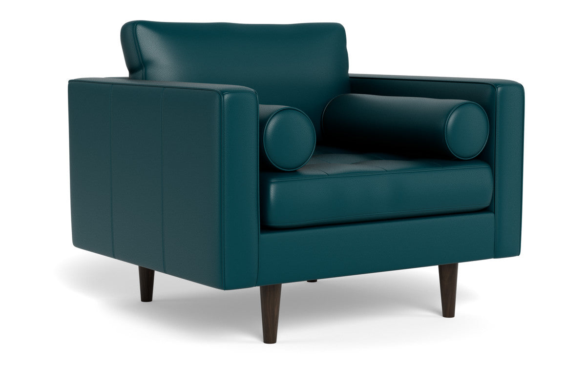 Ladybird 42" Leather Arm Chair - Tribeca Lagoon