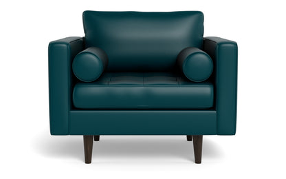 Ladybird 42" Leather Arm Chair - Tribeca Lagoon