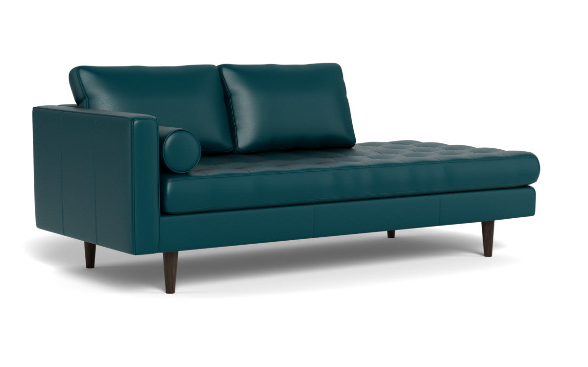 Ladybird 82" Leather LAF Stand Alone Chaise - Tribeca Lagoon