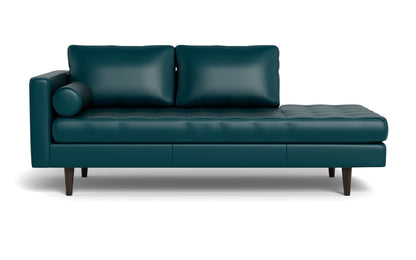 Ladybird 82" Leather LAF Stand Alone Chaise - Tribeca Lagoon