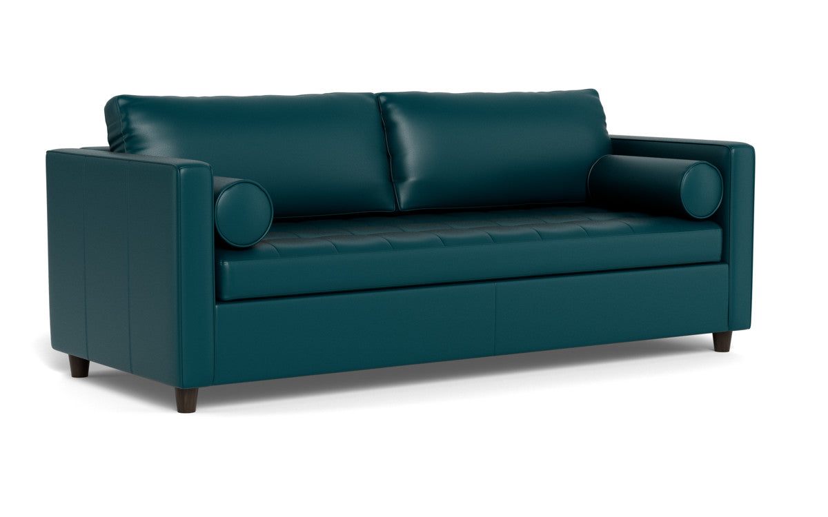 Ladybird 88" Leather Queen Sleeper - Tribeca Lagoon