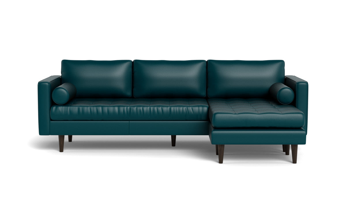 Ladybird 104" Leather Reversible Sofa Chaise - Tribeca Lagoon