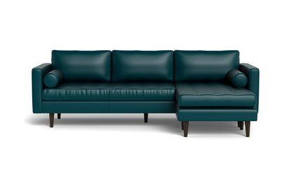 Ladybird 104" Leather Reversible Sofa Chaise - Tribeca Lagoon