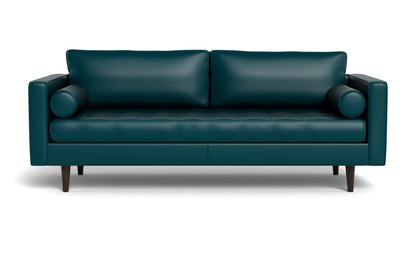 Ladybird 88" Leather Sofa - Tribeca Lagoon