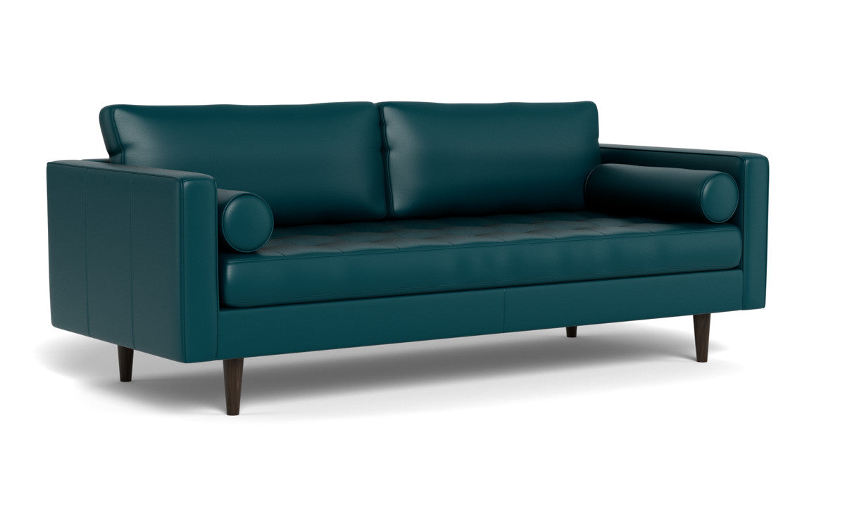 Ladybird 88" Leather Sofa - Tribeca Lagoon