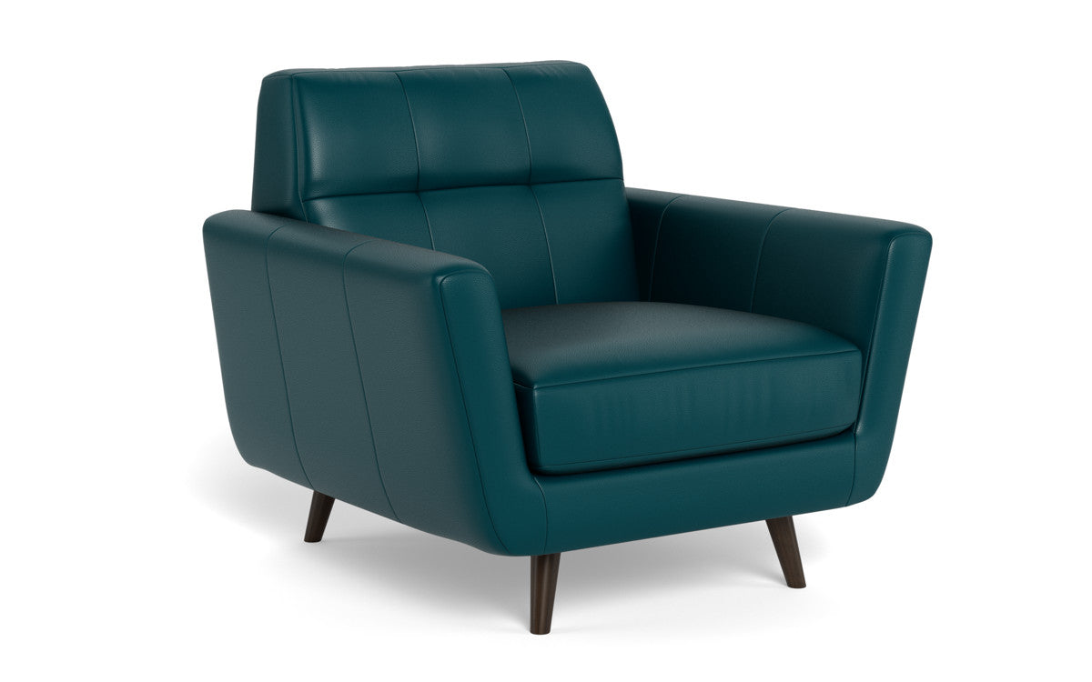 Lamar 42" Leather Arm Chair - Tribeca Lagoon