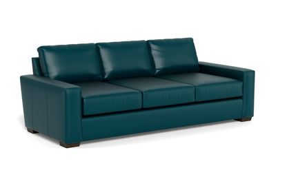 Mas Mesa 101" Deep Leather Estate Sofa - Tribeca Lagoon