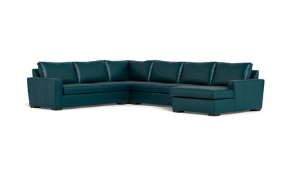 Mesa 156" Leather Corner Sectionals w. Right Chaise - Tribeca Lagoon