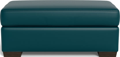 Mesa Leather Ottoman - Tribeca Lagoon