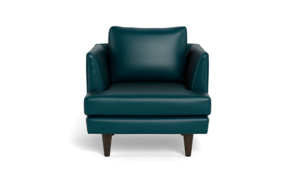 Rainey 35" Leather Arm Chair - Tribeca Lagoon