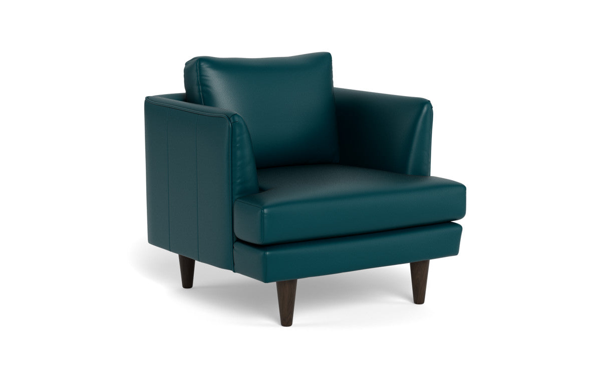 Rainey 35" Leather Arm Chair - Tribeca Lagoon