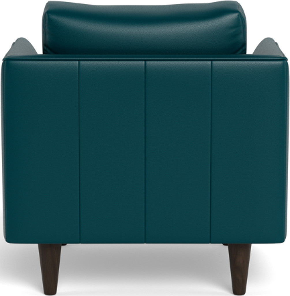 Rainey 35" Leather Arm Chair - Tribeca Lagoon