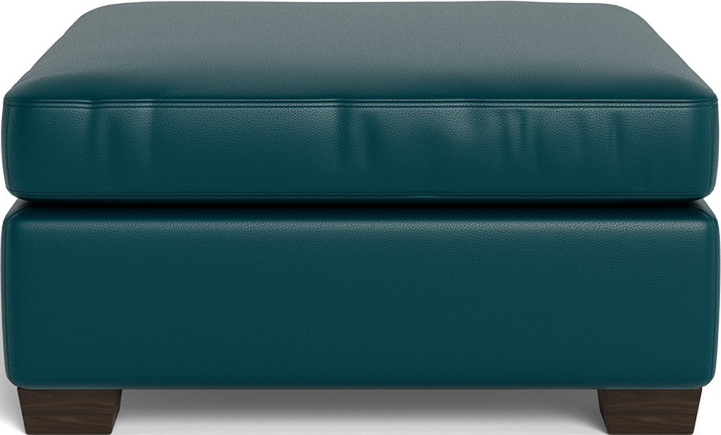 Track Leather Ottoman - Tribeca Espresso