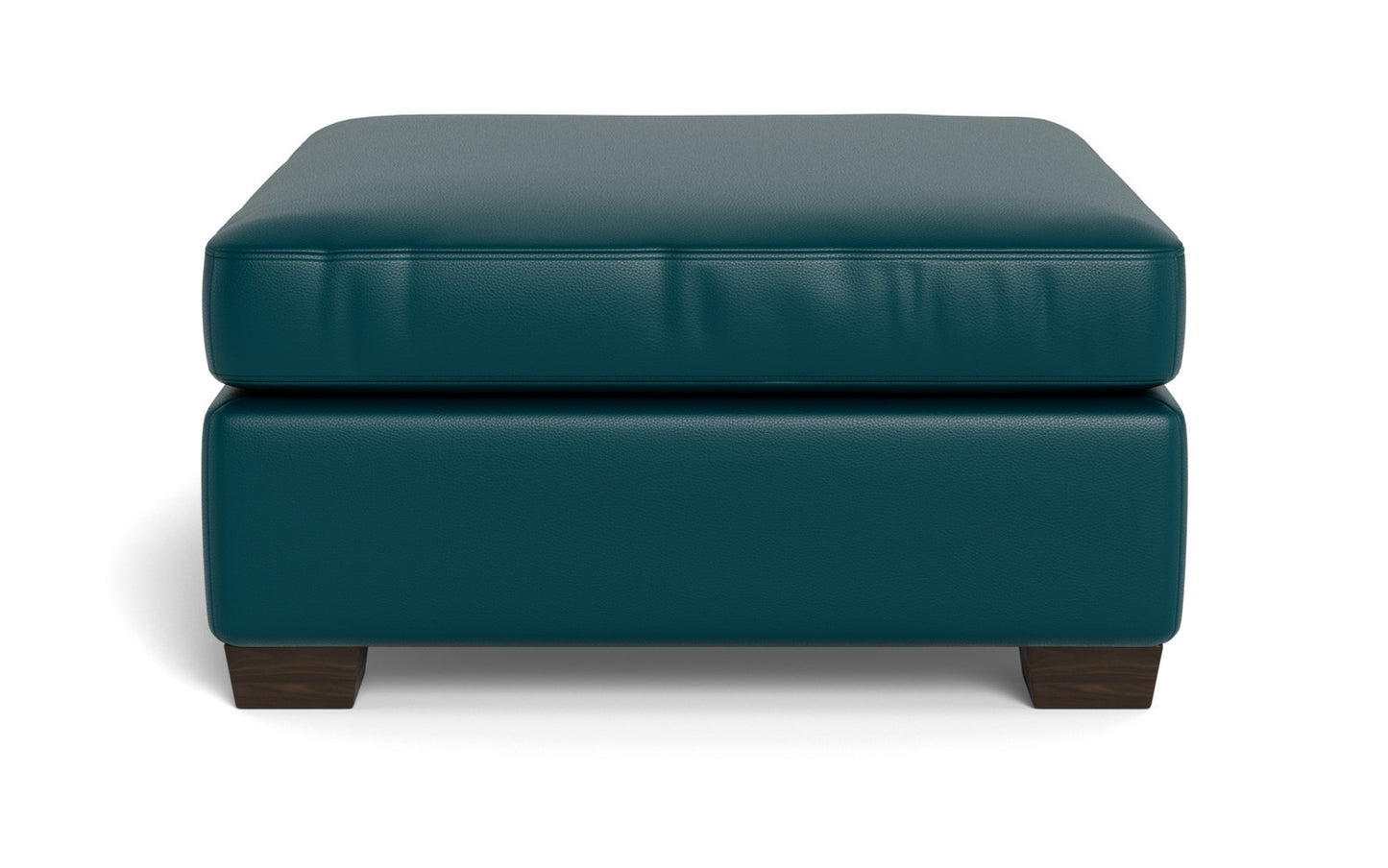 Track Leather Cocktail Ottoman - Tribeca Lagoon