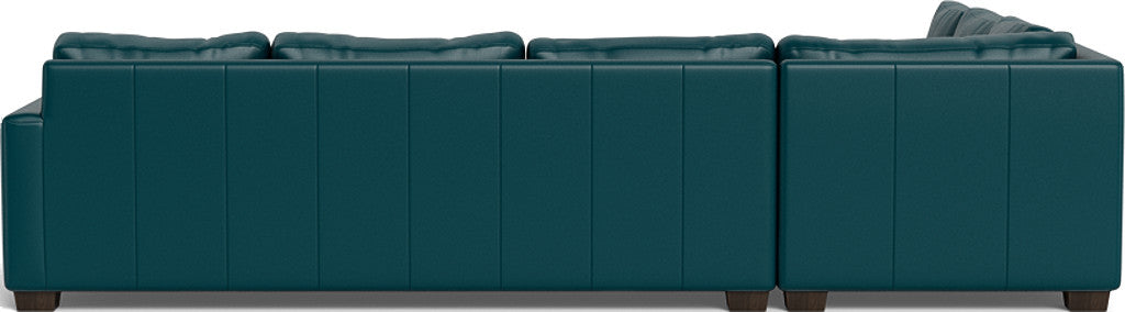 Track 121" Leather Right Corner Sleeper Sectional - Tribeca Lagoon