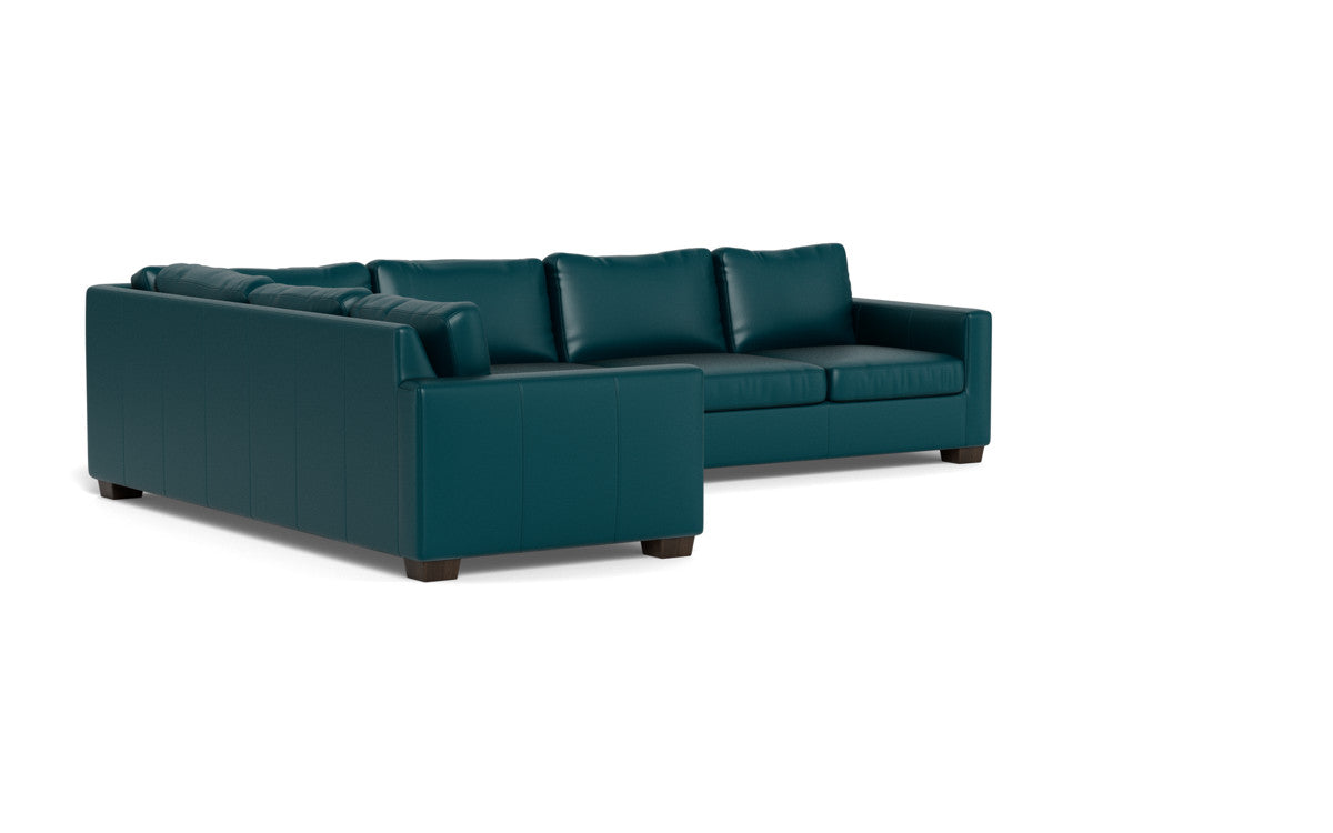 Track 121" Leather Right Corner Sleeper Sectional - Tribeca Lagoon