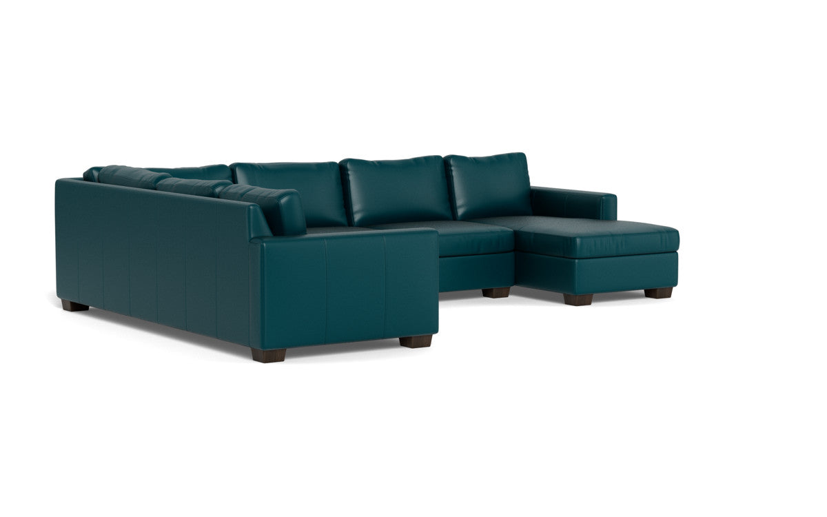 Track 141" Leather Corner Sectionals W. Full Sleeper & Right Chaise