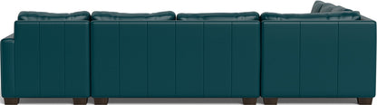Track 141" Leather Corner Sectionals W. Full Sleeper & Right Chaise