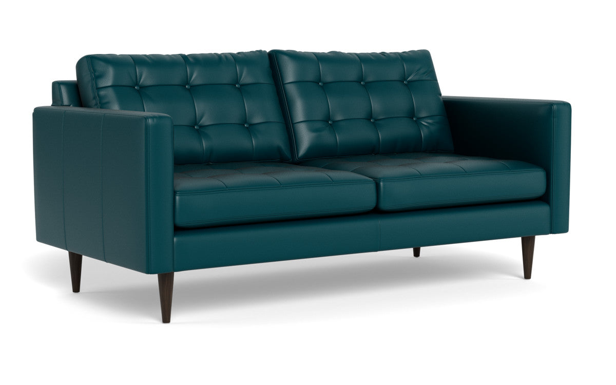 Wallace 74" Leather Apartment Sofa - Tribeca Lagoon