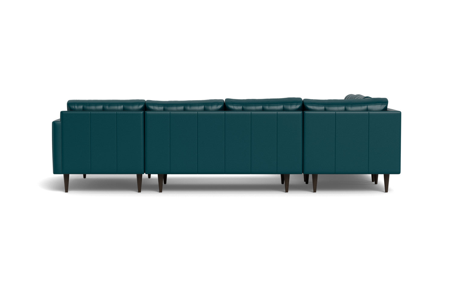 Wallace 131" Leather Corner Sectionals w. Right Chaise - Tribeca Lagoon