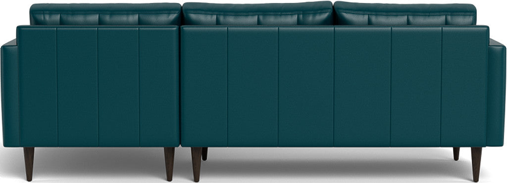 Wallace 98" Leather Right Chaise Sectional - Tribeca Lagoon