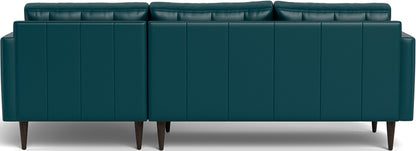 Wallace 98" Leather Right Chaise Sectional - Tribeca Lagoon