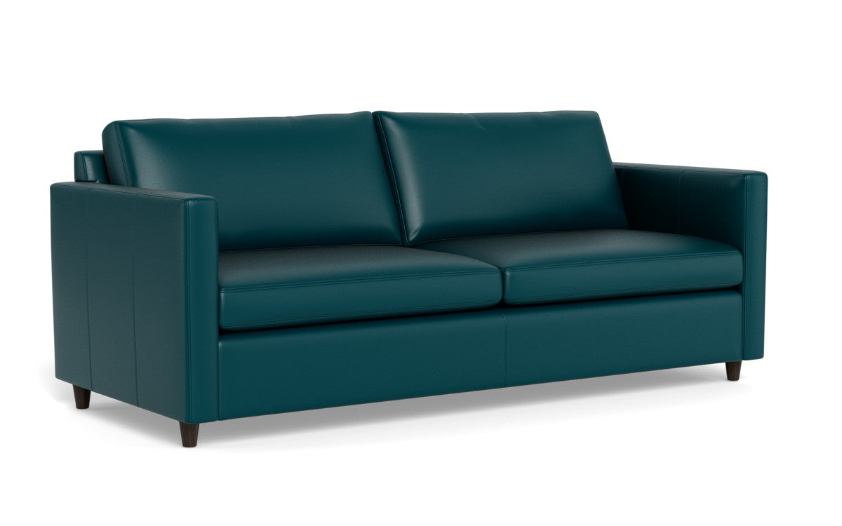 Wallace 74" Leather Untufted Queen Sleeper Sofa - Tribeca Lagoon