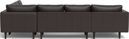 Ladybird 133" Leather Corner Sectionals w. Left Chaise - Tribeca Quarry