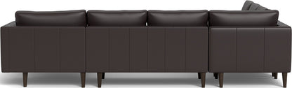 Ladybird 133" Leather Corner Sectionals w. Right Chaise - Tribeca Quarry